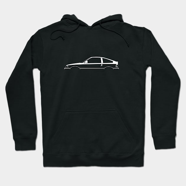Honda CR-X (1983) Silhouette Hoodie by Car-Silhouettes
